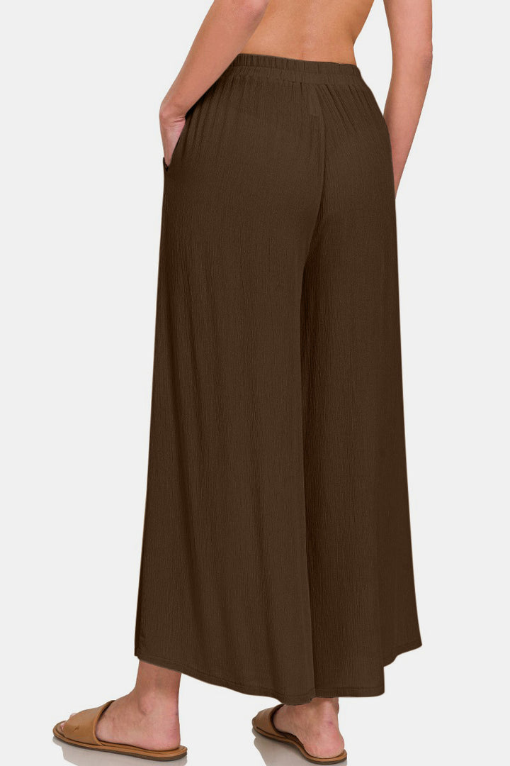 Opaque Brown Woven Pants