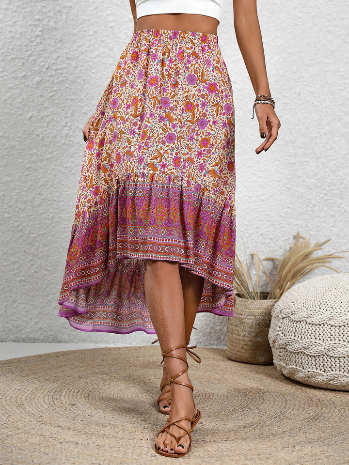 Pink High-Low Boho Skirt