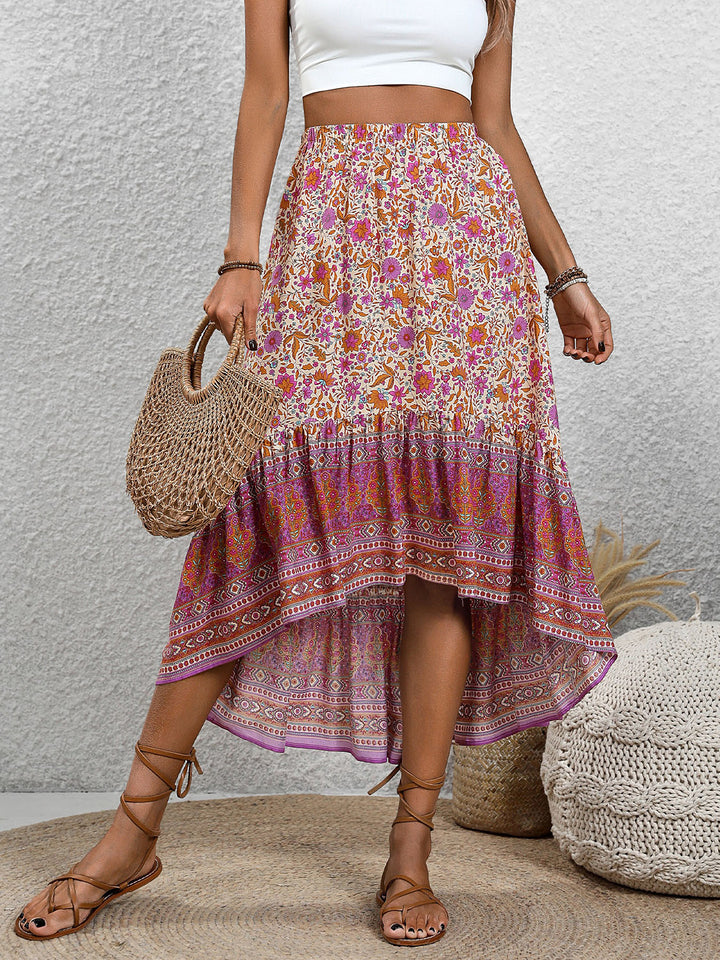 Pink High-Low Boho Skirt