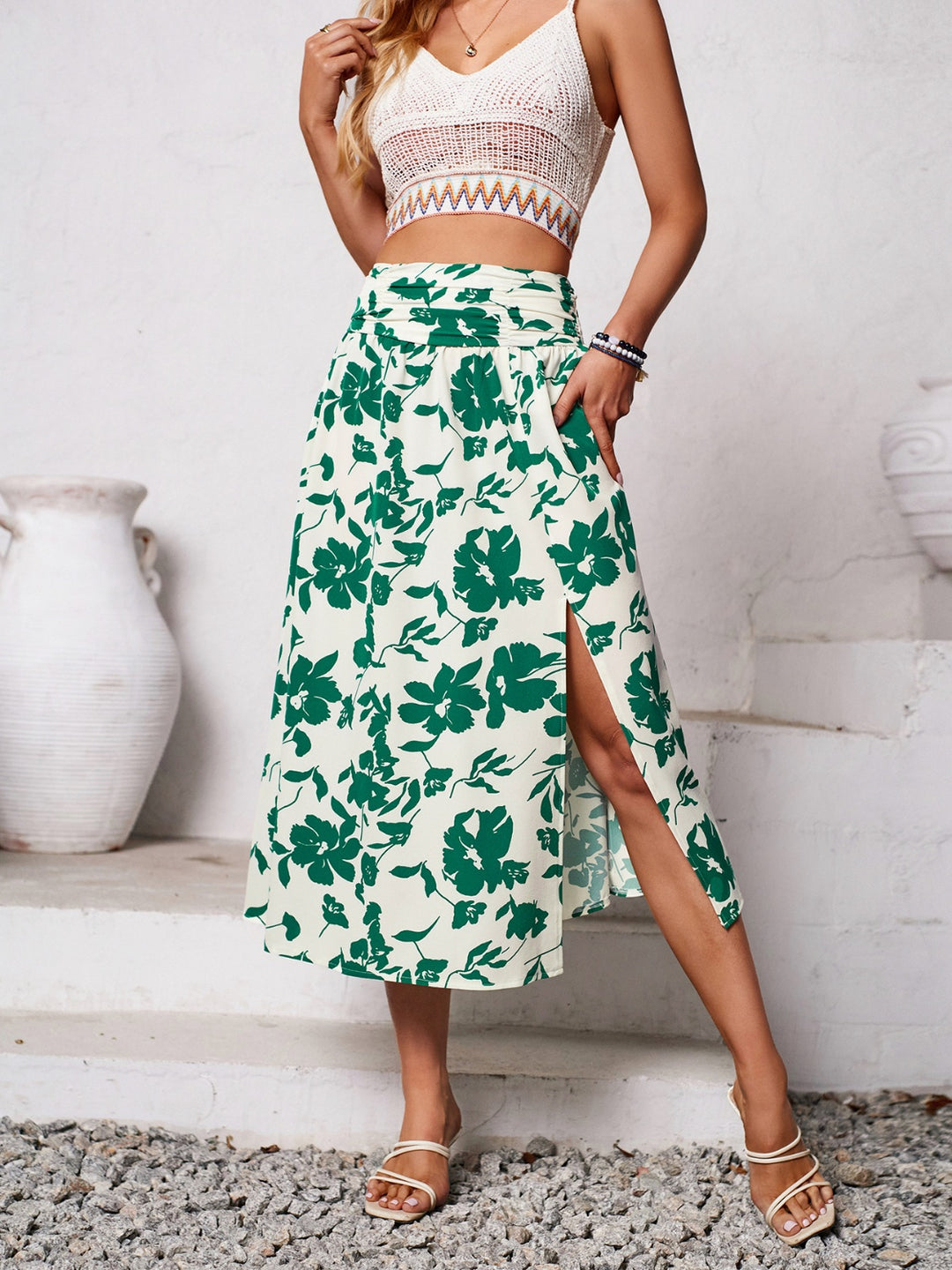 Floral Midi Skirt - Multi colors