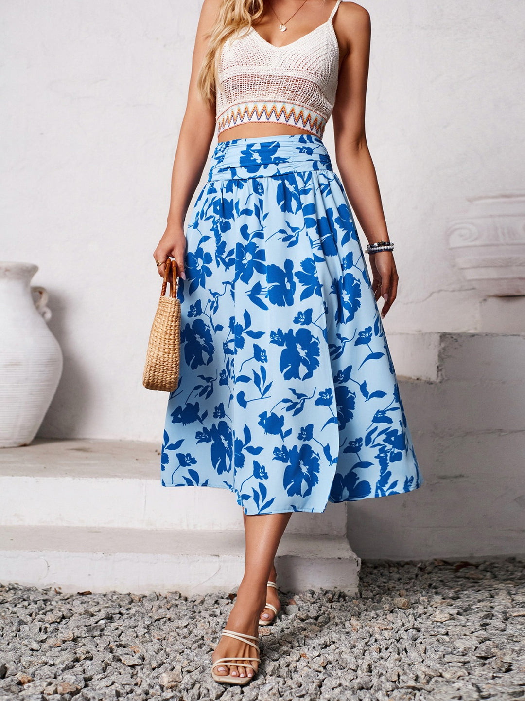 Floral Midi Skirt - Multi colors