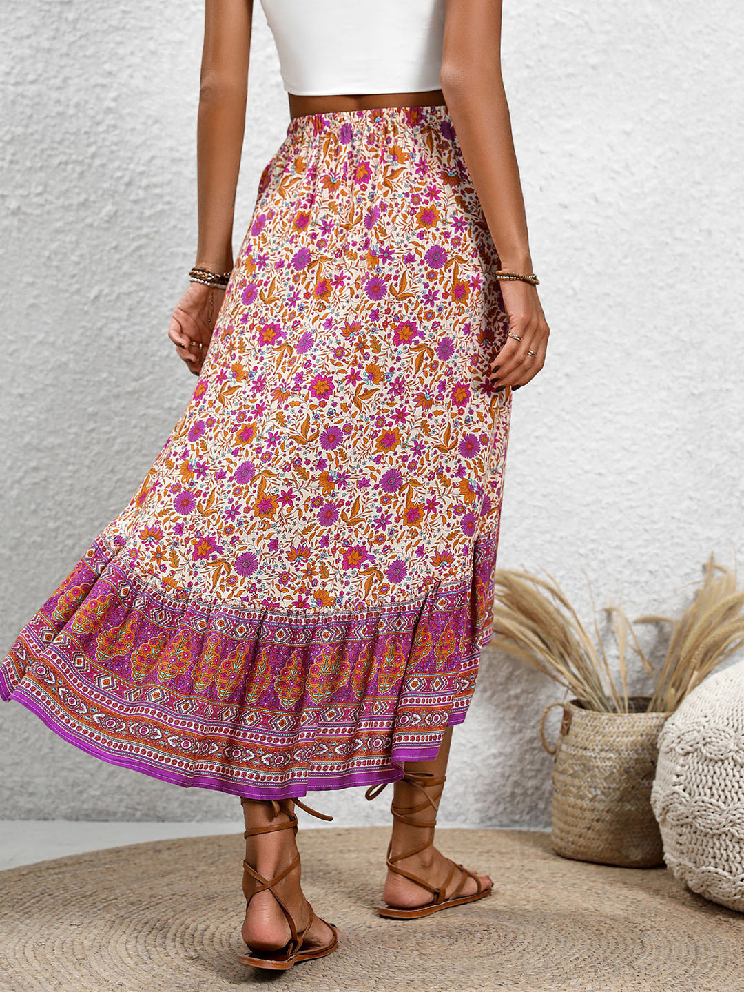 Pink High-Low Boho Skirt
