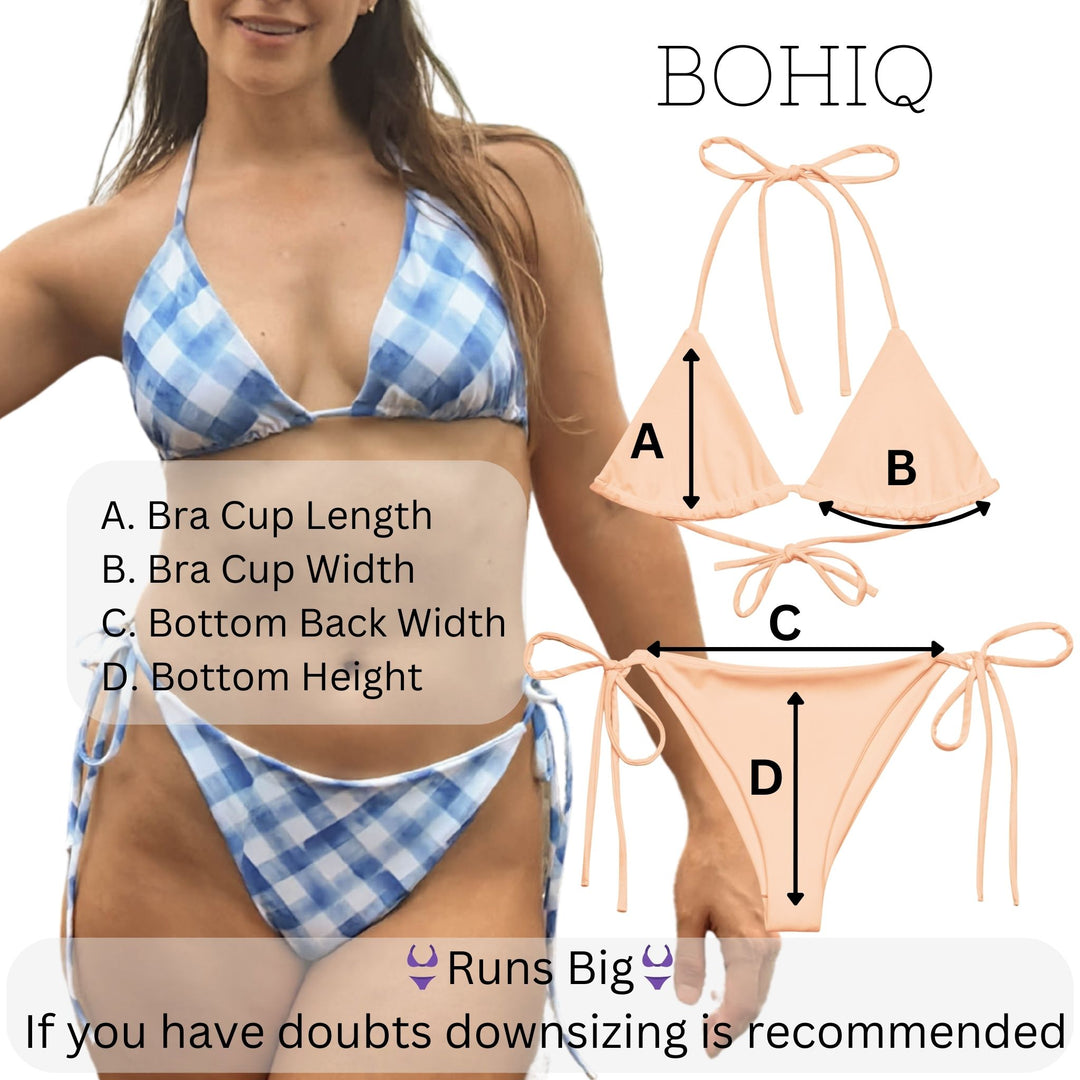 Blue Gingham String Bikini