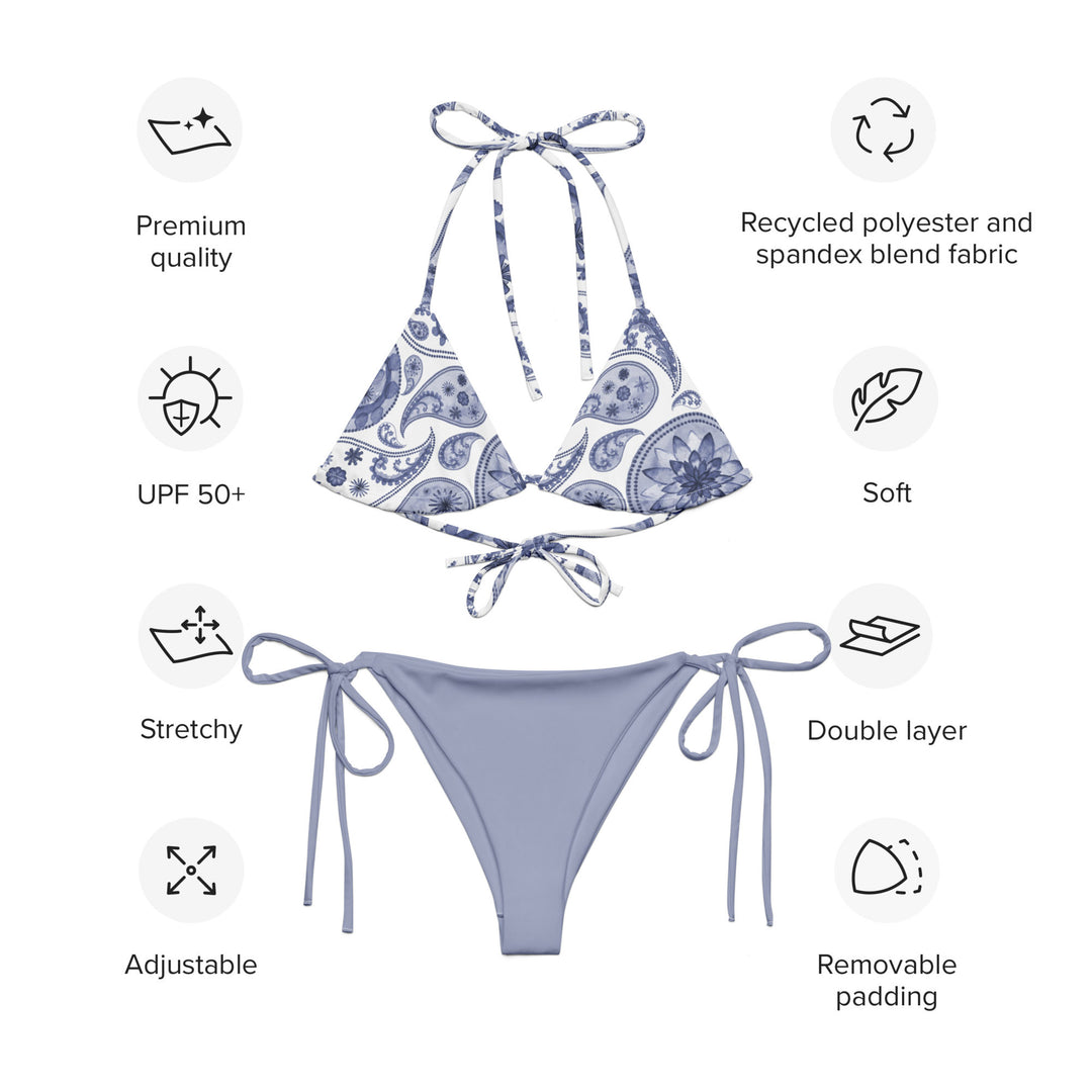 Echo Blue Paisley String Bikini