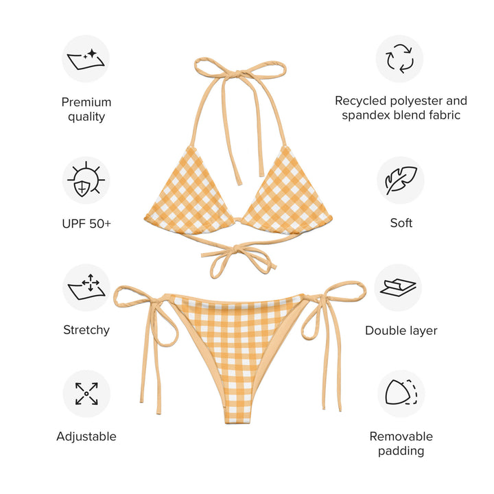Yellow Gingham String Bikini