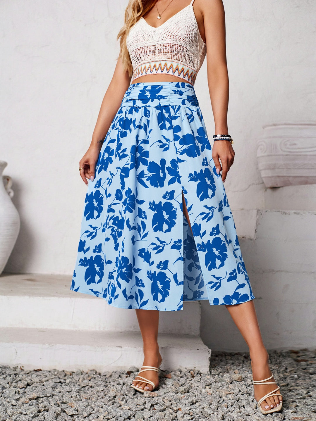 Floral Midi Skirt - Multi colors