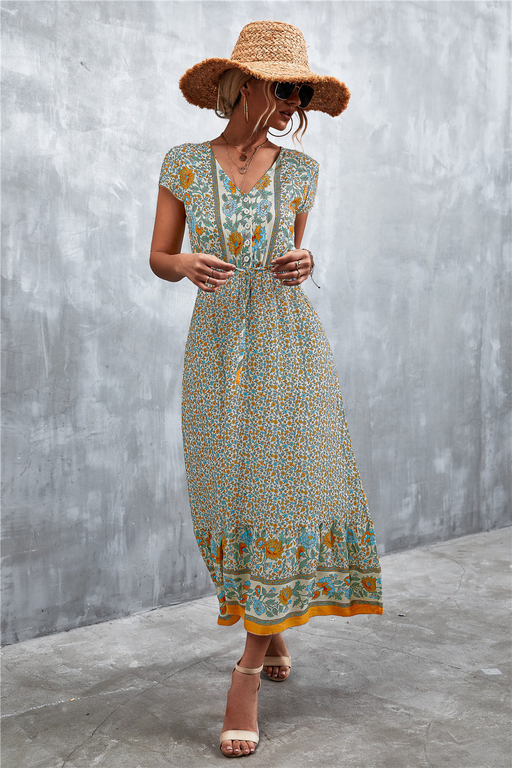 Bohemian Maxi Dress - | Boho Outfits