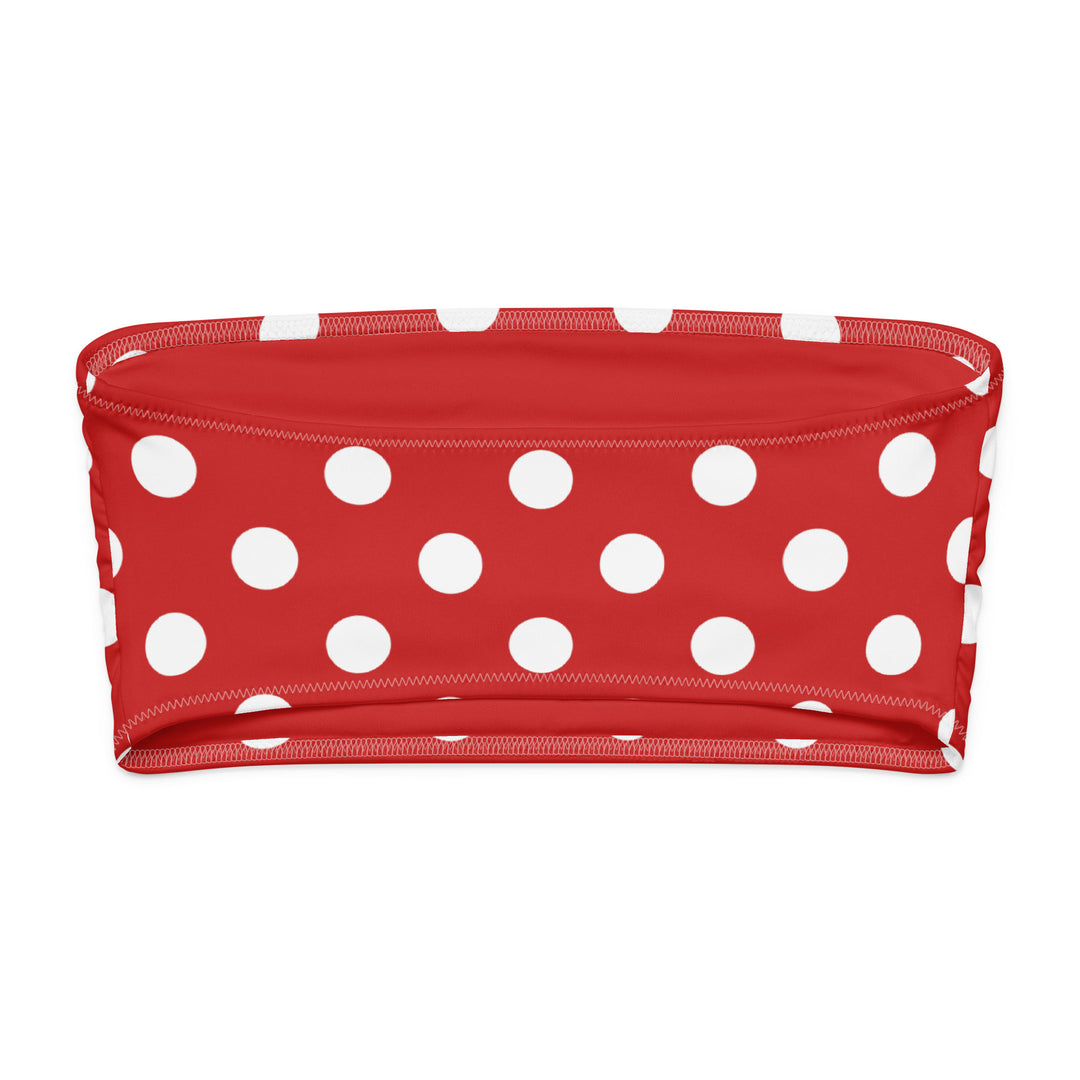 Red Polka Dot Bandeau Bikini Top