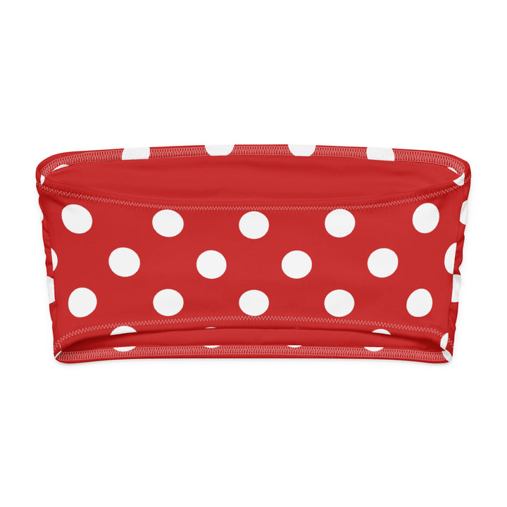 Red Polka Dot Bandeau Bikini Top