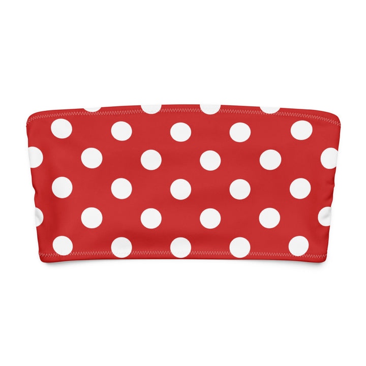 Red Polka Dot Bandeau Bikini Top