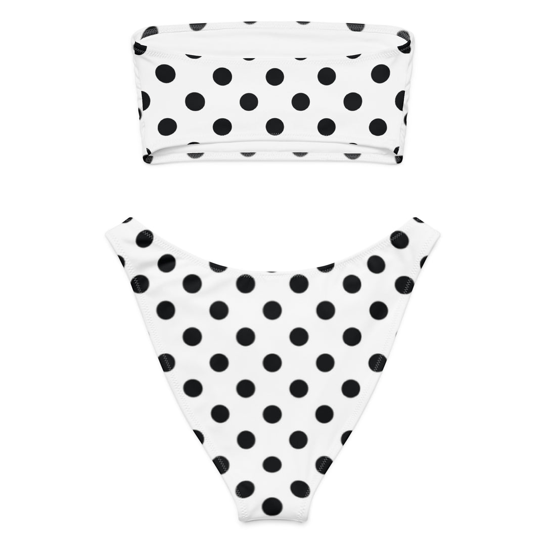 White Polka Dot Bandeau Bikini