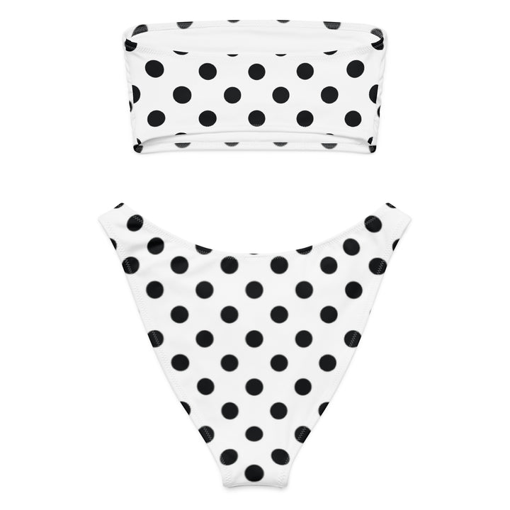 White Polka Dot Bandeau Bikini
