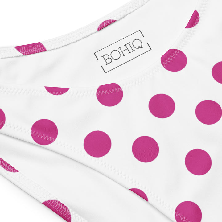 White Polka Dot Bandeau Bikini BOHIQ