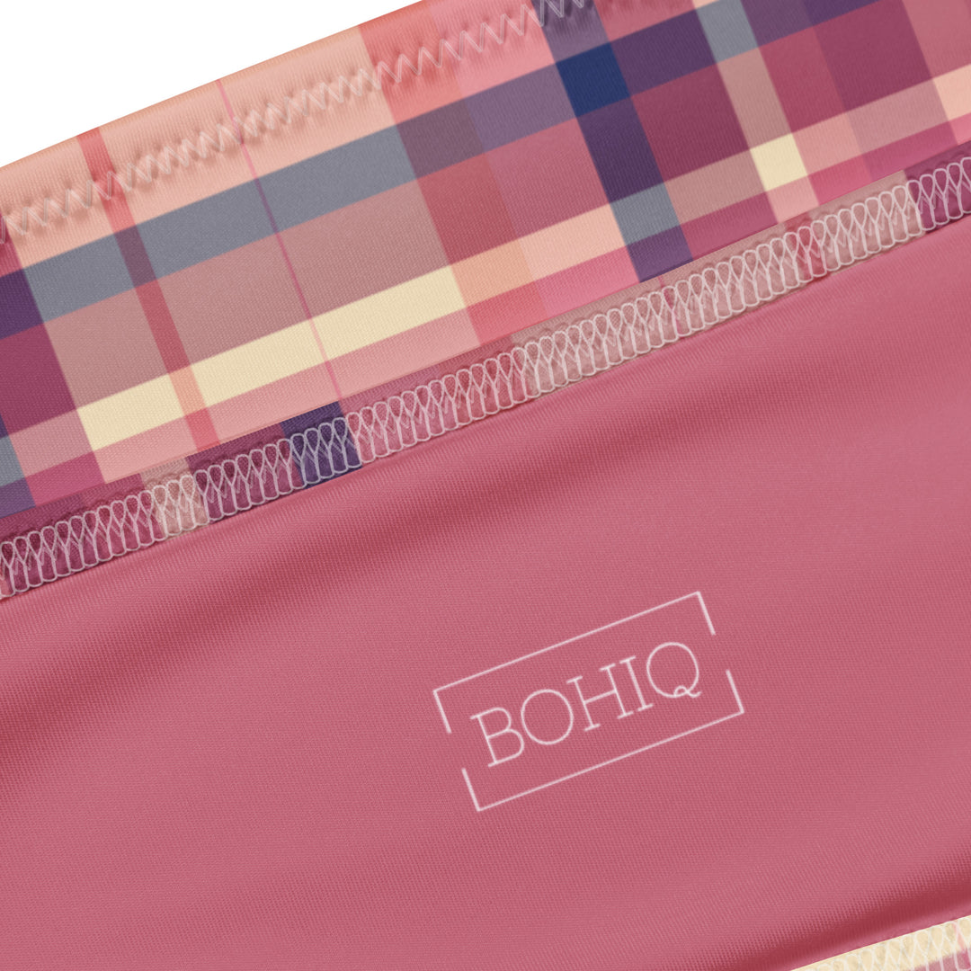 Lilac Pink Plaid High Leg Bikini Bottom