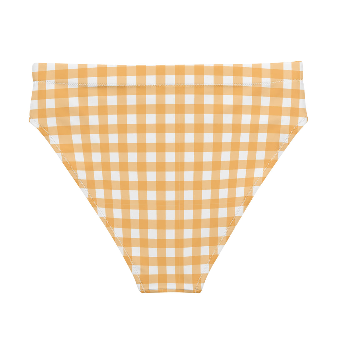Yellow Gingham High Waisted Bikini Bottom