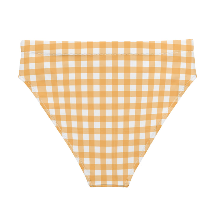 Yellow Gingham High Waisted Bikini Bottom