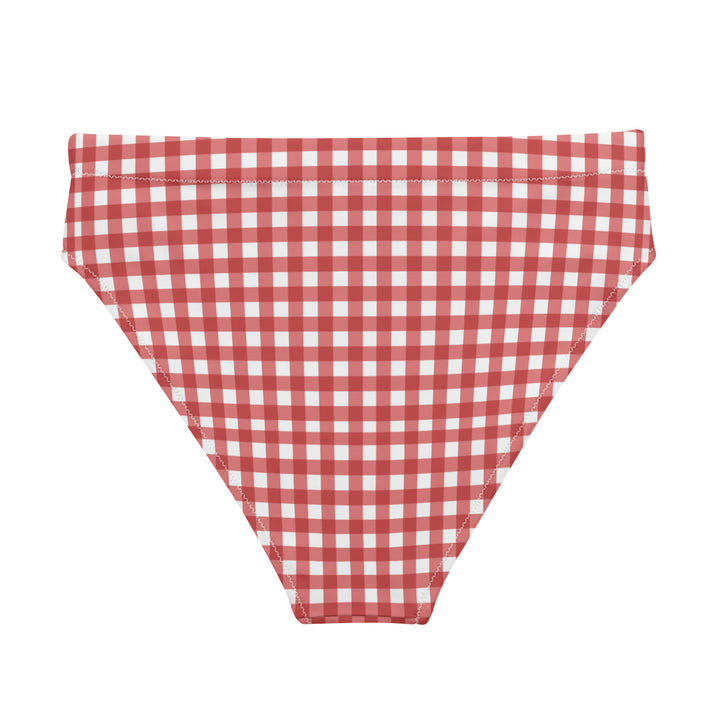 Red Gingham High Waisted Bikini Bottom