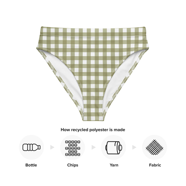 Green Gingham High Waisted Bikini Bottom