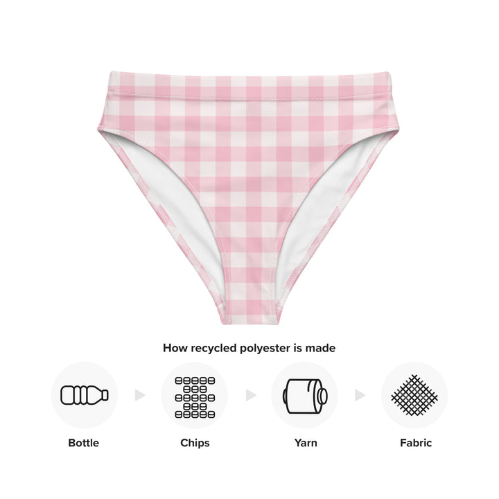Pink Gingham High Waisted Bikini Bottom
