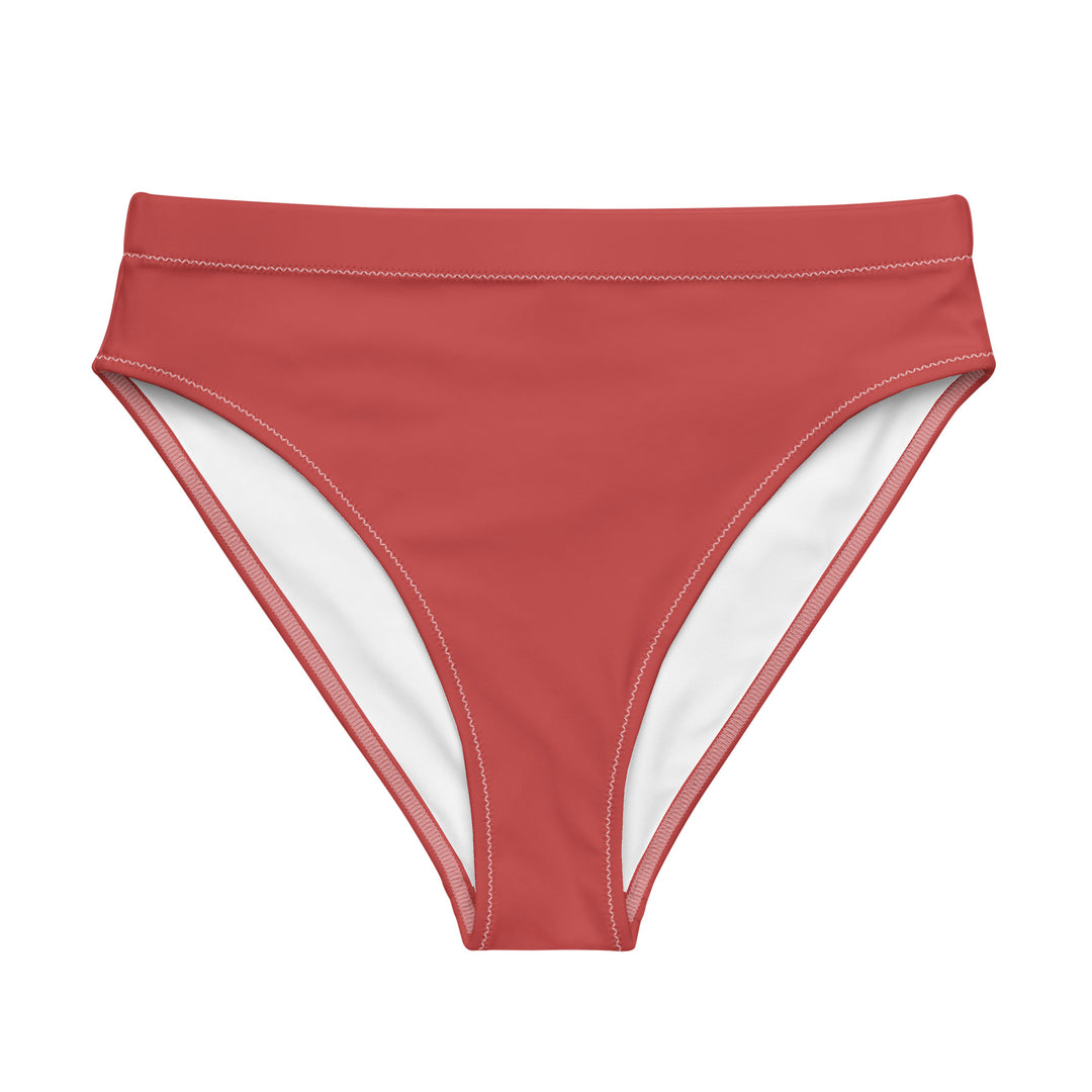 Red High Waisted Bikini Bottom