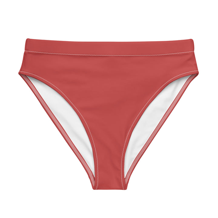 Red High Waisted Bikini Bottom