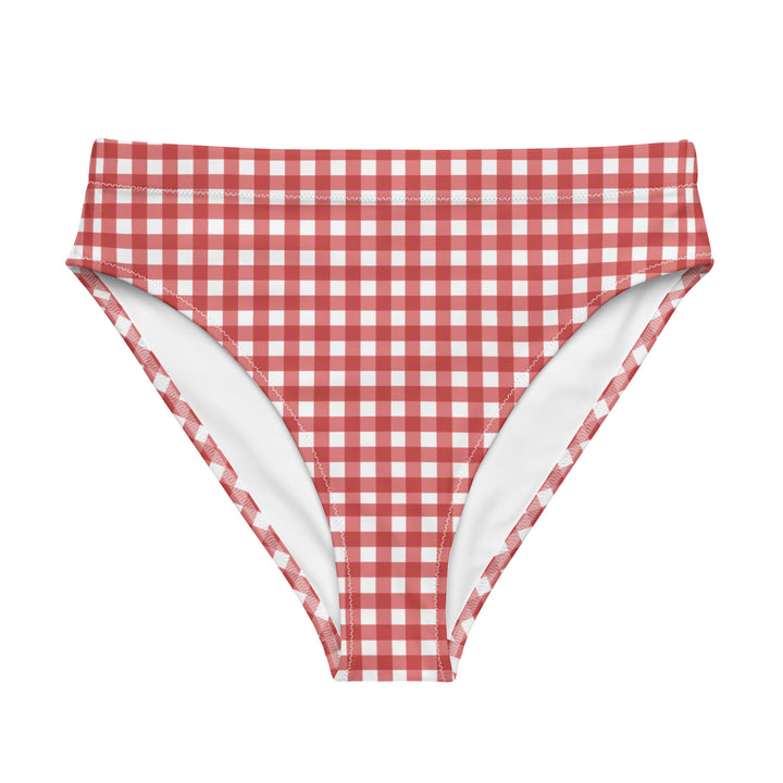 Red Gingham High Waisted Bikini Bottom
