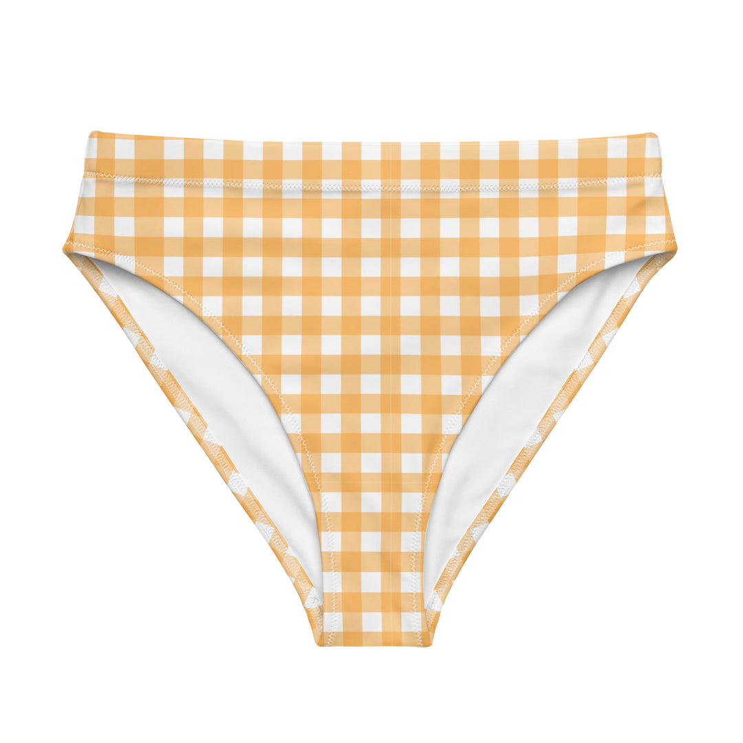 Yellow Gingham High Waisted Bikini Bottom