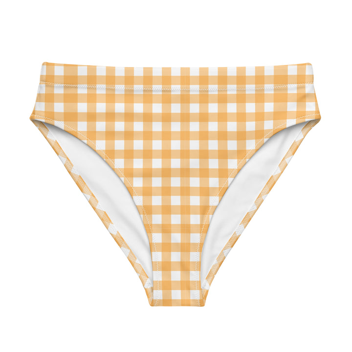 Yellow Gingham High Waisted Bikini Bottom