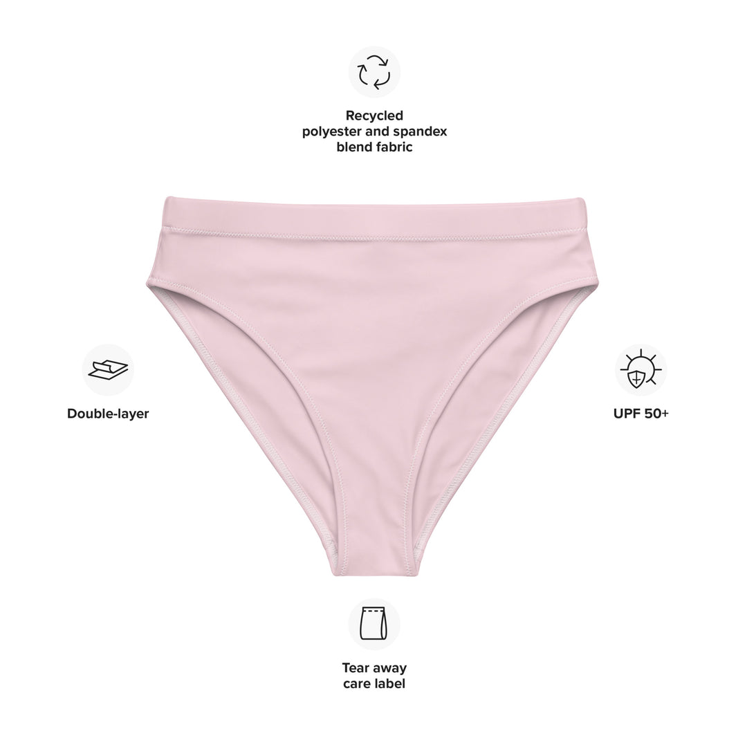 Pink High Waisted Bikini Bottom