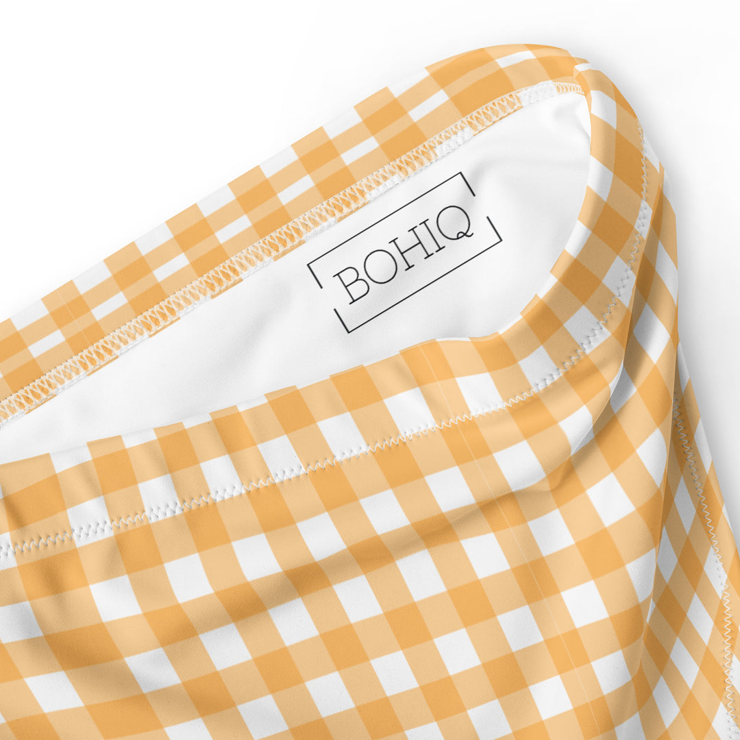 Yellow Gingham High Waisted Bikini Bottom