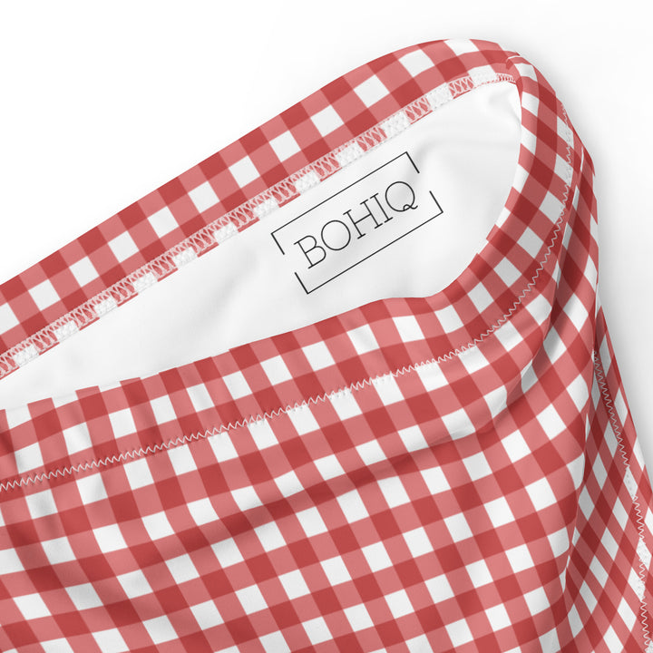 Red Gingham High Waisted Bikini Bottom