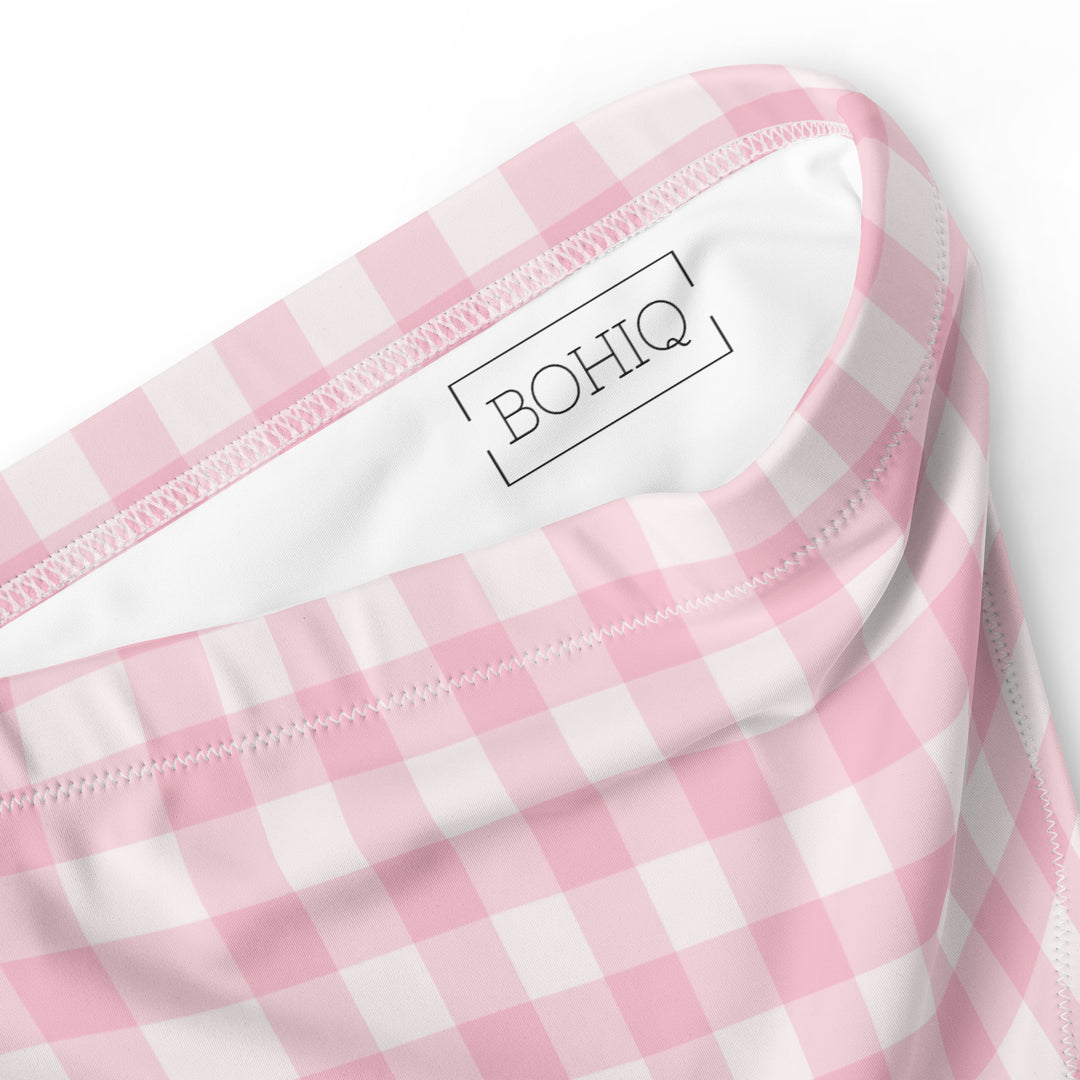 Pink Gingham High Waisted Bikini Bottom