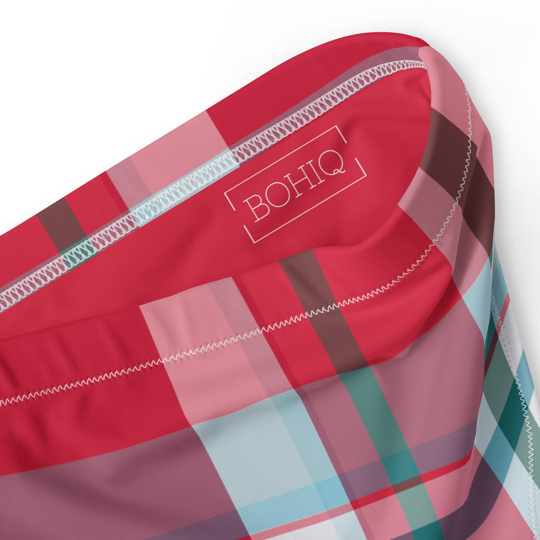 BOHIQ Cherry Plaid High Waisted Bikini Bottom
