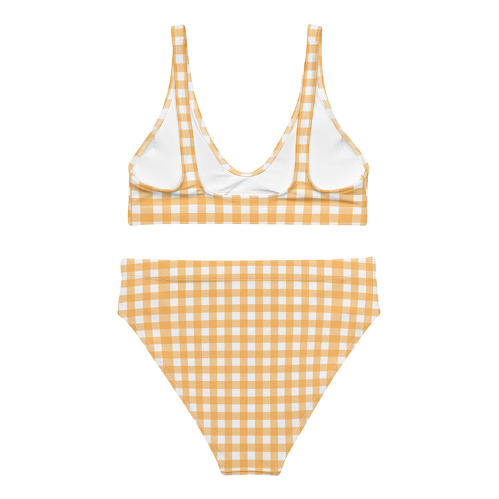 Yellow Gingham High Waisted Bikini