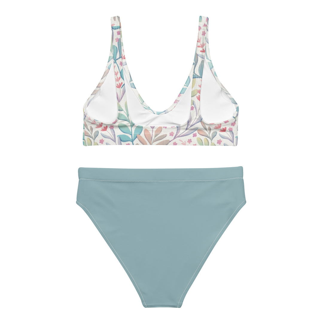 Leaves & Flowers Top High Waisted Bikini Set