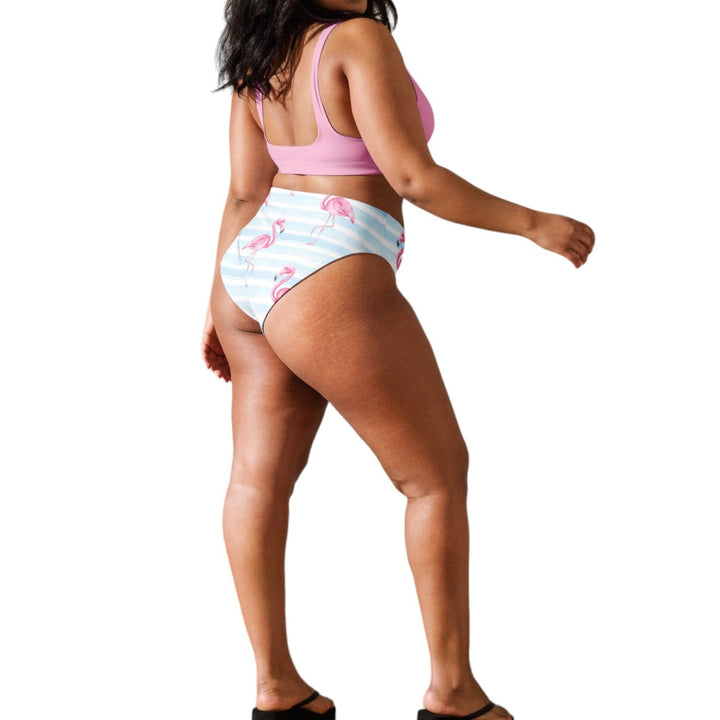 Flamingo Trail High Waisted Bikini by BOHIQ