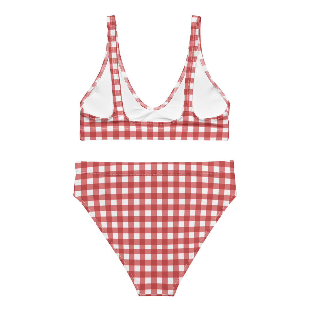 Red Gingham High Waisted Bikini