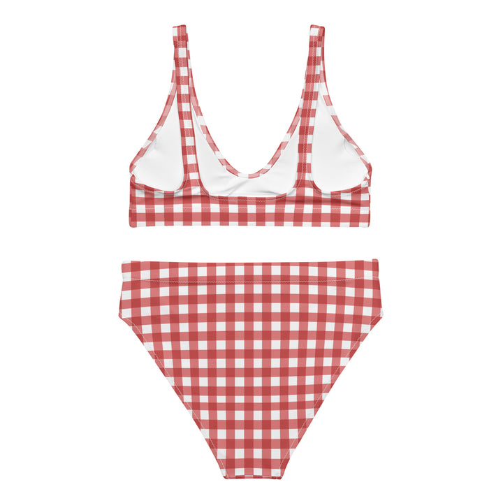 Red Gingham High Waisted Bikini