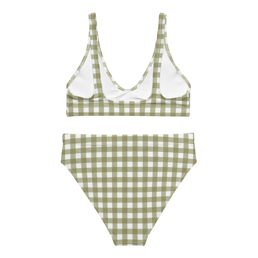 Green Gingham High Waisted Bikini