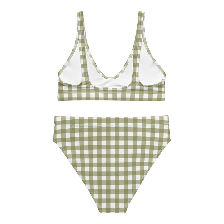 Green Gingham High Waisted Bikini