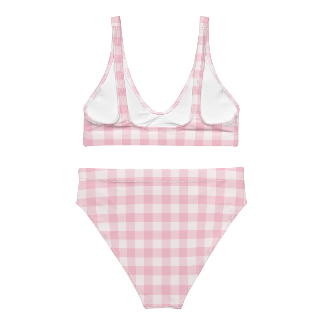 Pink Gingham High Waisted Bikini