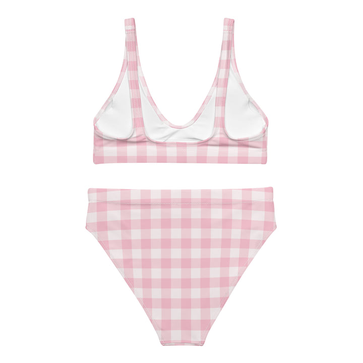 Pink Gingham High Waisted Bikini