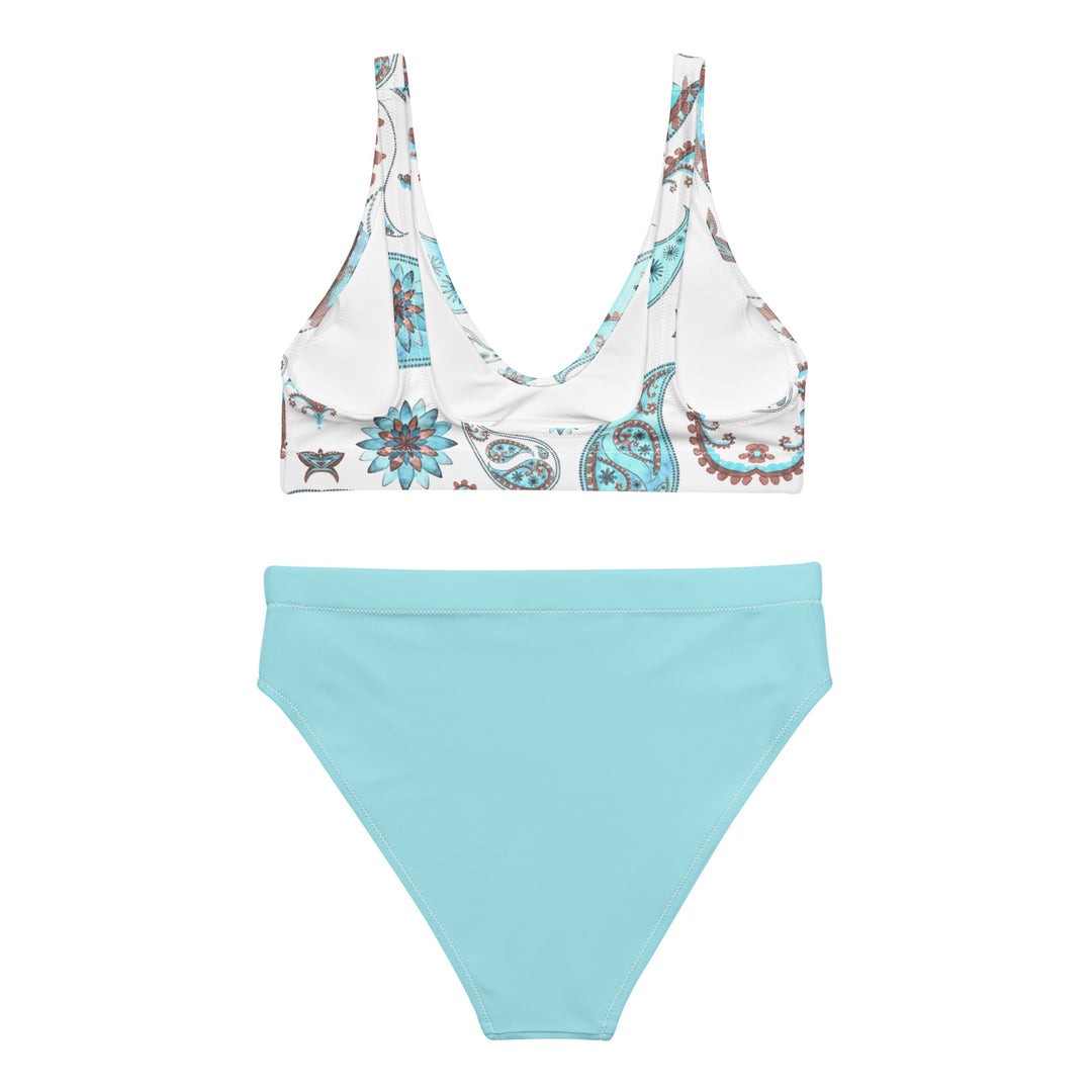 Blizzard Blue Paisley High Waisted Bikini