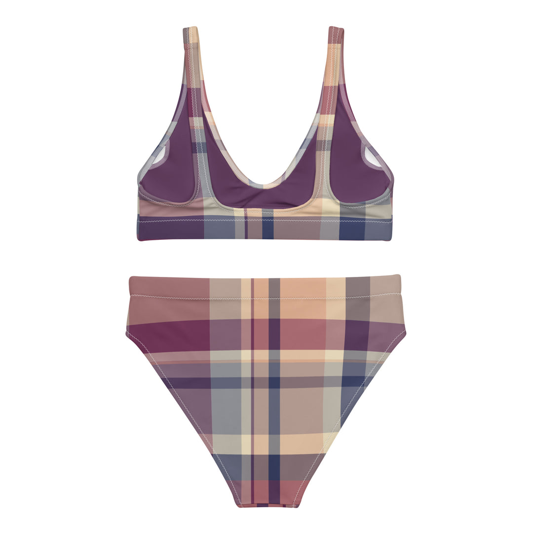 Lavender Haze Plaid High Waisted Bikini