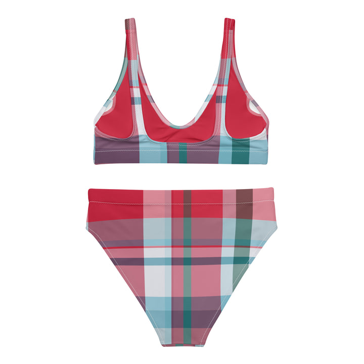Cherry Plaid High Waisted Bikini