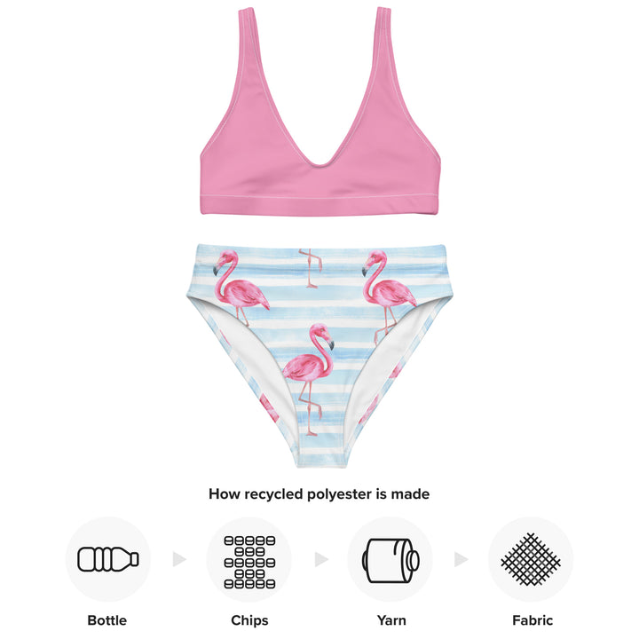 Flamingo Trail High Waisted Bikini by BOHIQ