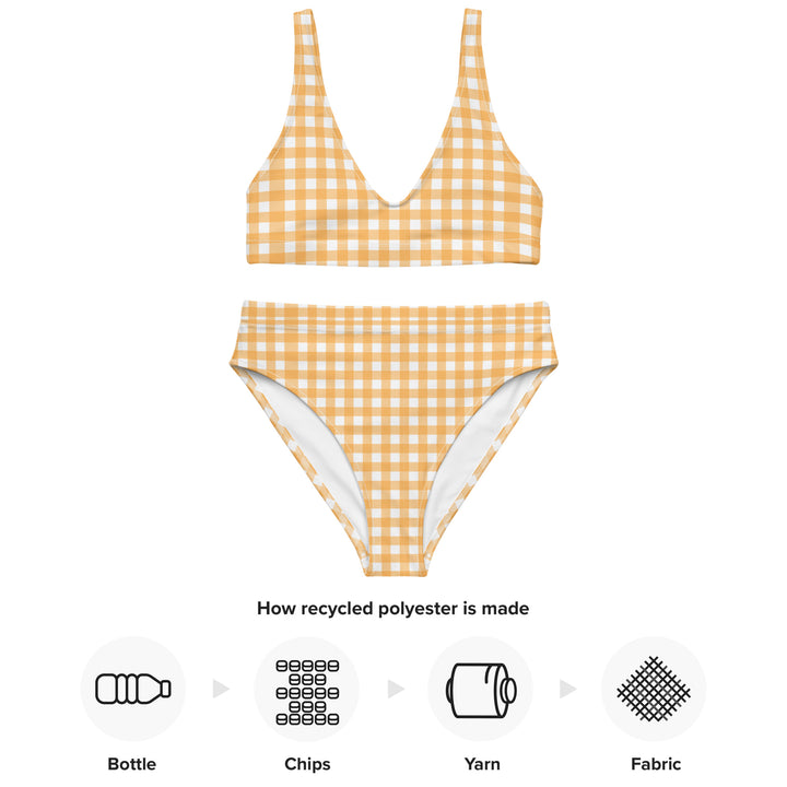 Yellow Gingham High Waisted Bikini