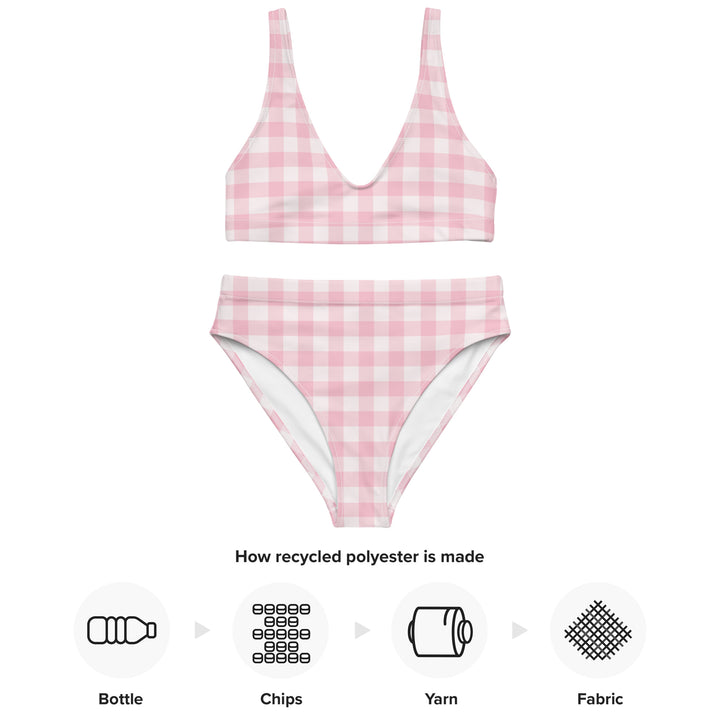 Pink Gingham High Waisted Bikini