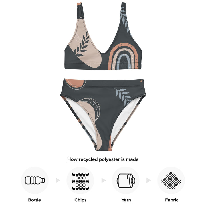 Faded Black High Waist Bikini Set