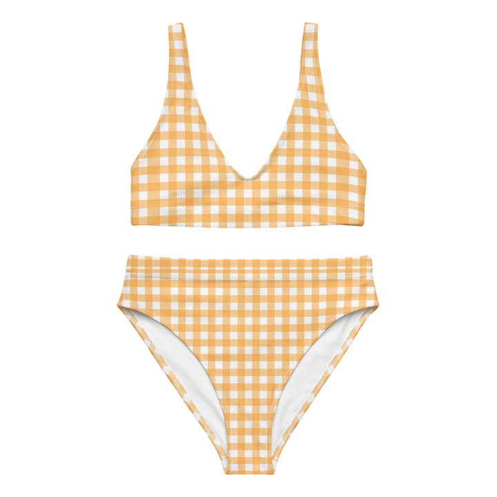 Yellow Gingham High Waisted Bikini